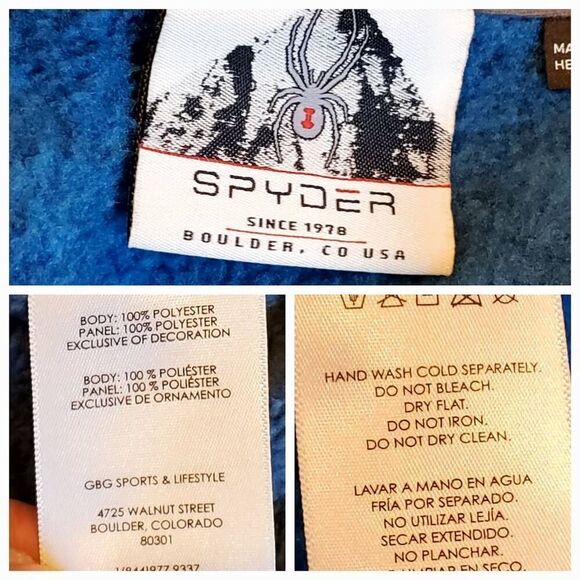 🔸️Spyder Empire Blue Heathered Full Zip Lightweight Jacket Men's Large - Picture 12 of 12